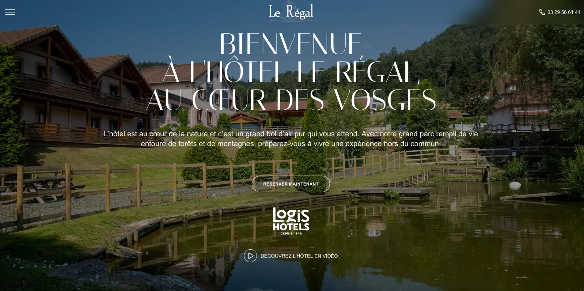 Présentation du site internet de l’Hôtel Le Régal